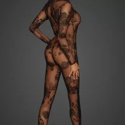 Noir Handmade Fabulous Tulle Catsuit -Stockings Shop Mayfair StockingsF237 back grey 1