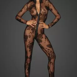 Noir Handmade Fabulous Tulle Catsuit -Stockings Shop Mayfair StockingsF237 front BOX grey 2