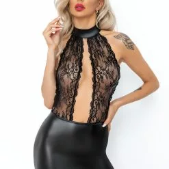 Noir Handmade Boudoir Stories Mini Lace Dress -Stockings Shop Mayfair StockingsF279 BOX 38