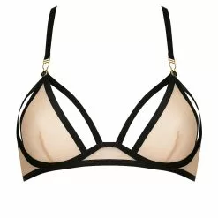 Atelier Amour Insoutenable Legerete Nude/Black Wired Bra -Stockings Shop Mayfair StockingsIL12 KFRONT 12