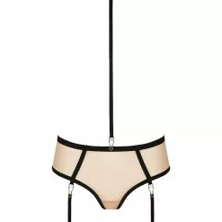 Atelier Amour Insoutenable Legerete Nude/Black Open Harness Brief -Stockings Shop Mayfair StockingsIL24 KFRONT 4