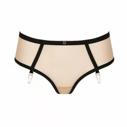 Atelier Amour Insoutenable Legerete Nude/Black Open Harness Brief -Stockings Shop Mayfair StockingsIL24 KFRONT 3 15