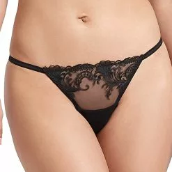 Bluebella Marseille Black Bikini Brief -Stockings Shop Mayfair StockingsMarseilleBraandThong Black Front 1