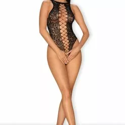Obsessive Black Criss Cross Open Bodysuit