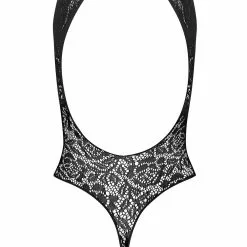 Obsessive Black Criss Cross Open Bodysuit -Stockings Shop Mayfair StockingsObsessive B129 teddy back packshot 1