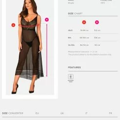 Obsessive Black Estiqua Long Chemise -Stockings Shop Mayfair StockingsObsessive Estiqua long chemise 18