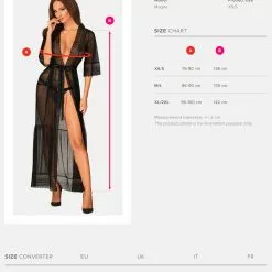 Obsessive Black Estiqua Peignoir -Stockings Shop Mayfair StockingsObsessive Estiqua peignoir 17