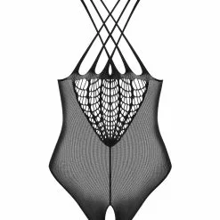 Obsessive Black Open Knit Bodysuit -Stockings Shop Mayfair StockingsObsessive bodystocking B118 back packshot 120