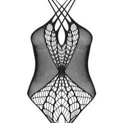 Obsessive Black Open Knit Bodysuit -Stockings Shop Mayfair StockingsObsessive bodystocking B118 packshot 121