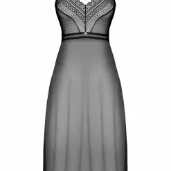 Obsessive Black Estiqua Long Chemise -Stockings Shop Mayfair StockingsObsessive estiqua chemise pwf 1