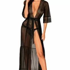 Obsessive Black Estiqua Peignoir