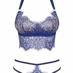 Obsessive Blue Flowlace Two Piece Set -Stockings Shop Mayfair StockingsObsessive flowlace set packshot 31