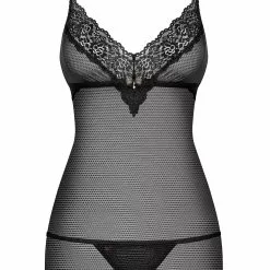 Obsessive Sheer Dot Chemise 10 Obsessive Sheer Dot Chemise -Stockings Shop Mayfair StockingsObsessive 852 CHE 1 packshot 5