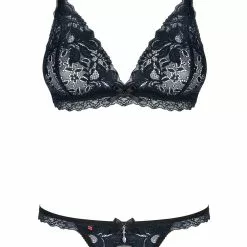 Obsessive Navy And Black Lace Bra And Thong Set -Stockings Shop Mayfair StockingsObsessive 866 SET 1 packshot 5