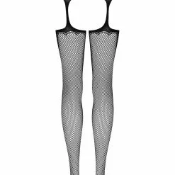 Obsessive Black Fishnet Garter Stocking 9 Obsessive Black Fishnet Garter Stocking -Stockings Shop Mayfair StockingsObsessive S232 back packshot 60