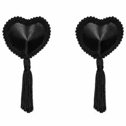 Obsessive Black Tassel Nipple Covers -Stockings Shop Mayfair StockingsObsessive tassel nipple covers black packshot 2