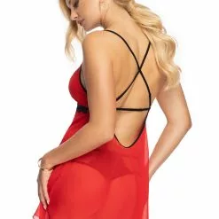 Irall Oriana Red Babydoll -Stockings Shop Mayfair StockingsOrianababydollred back 2