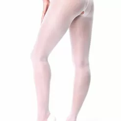MissO 40 Denier Shiny Open Crotch White Tights -Stockings Shop Mayfair StockingsP102 white 8