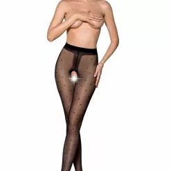 Passion Black Sheer Open Dotty Tight -Stockings Shop Mayfair StockingsTiopen018blackcopy kopia 21