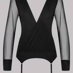 Maison Close Madame Reve Long Sleeved Bodysuit With Suspenders -Stockings Shop Mayfair StockingsTop Madame Reve Black 608839 2 960x1440 crop center 2x 136