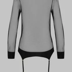 Maison Close Madame Reve Long Sleeved Bodysuit With Suspenders -Stockings Shop Mayfair StockingsTop Madame Reve Black 608839 4 2560x3840 crop center 137