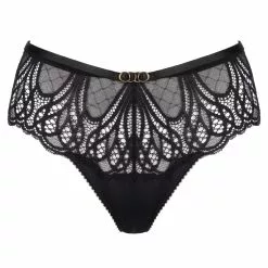 Jolidon Angels Black Lace Brazilian Knicker -Stockings Shop Mayfair Stockingsd2249 d2249.neg 1 2 124