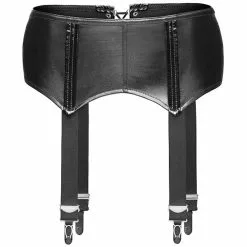 Noir Handmade Black Faux Leather Suspender Belt -Stockings Shop Mayfair Stockingsghost f034 2