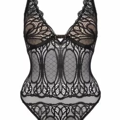 Jolidon Angels Black Lace Bodysuit -Stockings Shop Mayfair Stockingsh2251 h2251.neg 1 2 96
