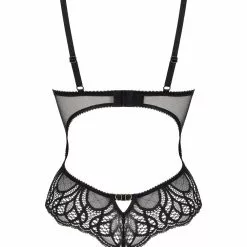 Jolidon Angels Black Lace Bodysuit -Stockings Shop Mayfair Stockingsh2251 h2251.neg 2 2 97