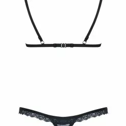 Obsessive Navy And Black Lace Bra And Thong Set -Stockings Shop Mayfair Stockingsobsessive 866 set 1 back packshot 51