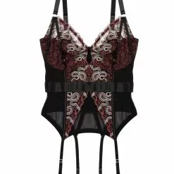 Playful Promises Black And Red Dakota Basque 7 Playful Promises Black And Red Dakota Basque -Stockings Shop Mayfair Stockingsplayful promises corsets waspies dakota red snake embroidered basque 30243536601136 2000x 8