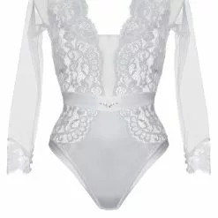 Prelude Milano Prelude Marlene Long Sleeved White Bodysuit -Stockings Shop Mayfair Stockingsyh307 yh307.alb 1 59