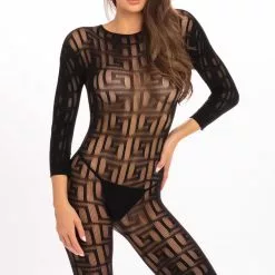Rene Rofe Exotic Crotchless Bodystocking
