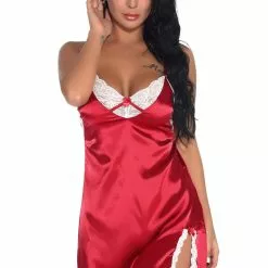 3WISHES Lovely Lace And Satin Chemise