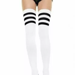 LEG AVENUE Striped Thigh High Stockings
