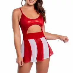 J Valentine Candy Cane Mesh Skater Skirt