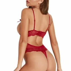3WISHES Burgundy Baby Teddy -Stockings Shop w5029 wine red back