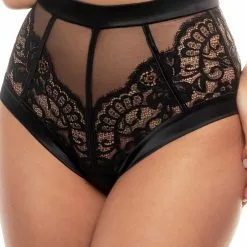 Prelude Milano Prelude Marlene Black High Waist Brief -Stockings Shop yd303 yd303.neg 1 Mayfair Stockings 15